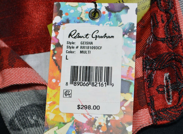 NEW Robert Graham $298 GEISHA Girl Kisses Cotton Classic Fit Sports Shirt L