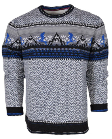 NEW Robert Graham Men's $328 HIT THE SLOPES 100% Wool Crewneck Sweater Shirt XL