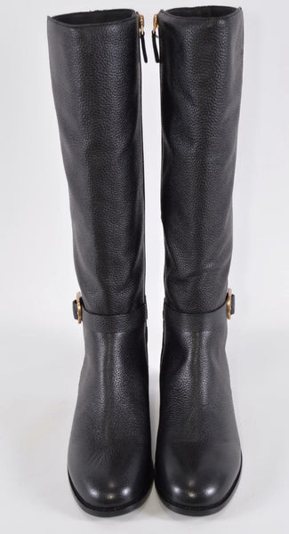 NEW Tory Burch Women's Black Tumbled Leather BROOKE Knee High Riding Boots 6