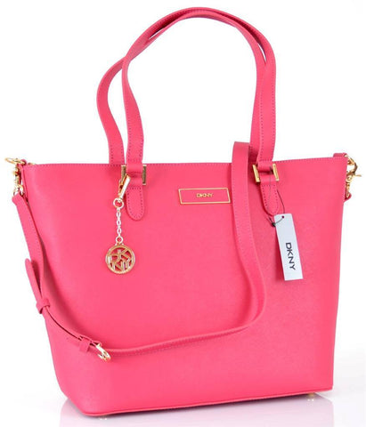 NEW DKNY DONNA KARAN $300 PINK SAFFIANO LEATHER CROSSBODY PURSE HANDBAG