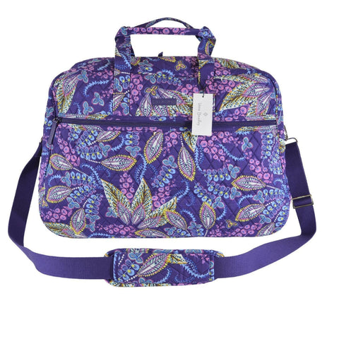NEW Vera Bradley BATIK LEAVES Paisley Print Cotton Medium Traveler Weekender Bag
