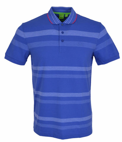 NEW Hugo Boss BLUE Modern Fit Paddy 1 Cotton Striped Polo Golf Shirt S