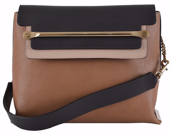 New CHLOÉ $2,460 Savanna Tan Colorblock Calf Leather Clare Purse Shoulder Bag