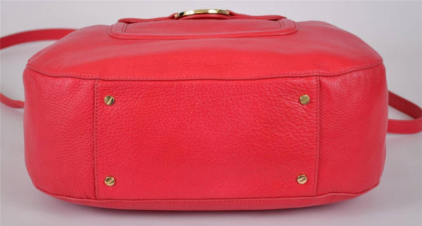 NEW TORY BURCH CARNIVAL RED LEATHER CLASSIC HANDLE AMANDA HOBO PURSE BAG