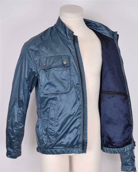 New Hugo Boss Men's Carnos Teal Blue Reflective Rain Windbreaker Jacket 44 54